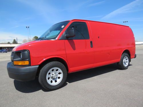 2009 chevrolet express 1500 v6 cargo van auto glass installation vehicle in red
