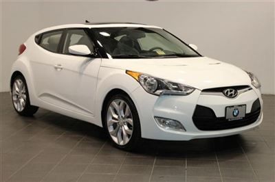 2012 hyundai veloster 3 door coupe automatic pano moonroof white hatchback