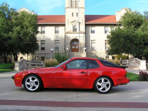 Perfect example of 1985 porsche 944 classic collectors red hotrod newer tires a+