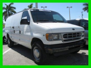 01 white e-350 super duty 5.4l v8 work van *security cage *tow hitch *florida