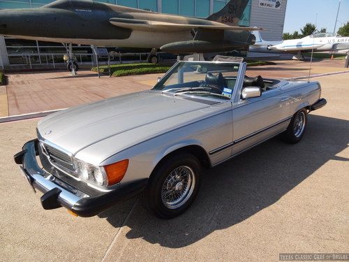 1979 mercedes-benz 450sl roadster / 2-tops / 450 sl convertible in astral silver