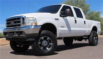 **no reserve** 2004 ford f250 powerstroke diesel lifted crew lariat 4x4 az clean
