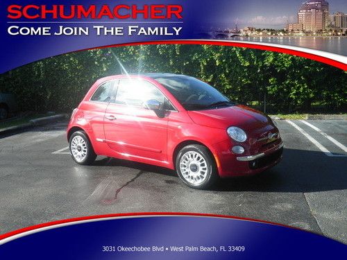 2012 fiat 500 automatic sunroof red gray cd fl car 1 owner