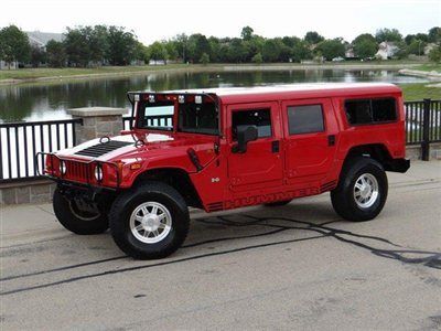 2002 hummer h1 wagon firehouse red on gray leather 1-owner only 41k 1-of-32 made