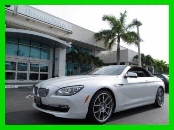 12 certified mineral white 4.4l v8 650-i cic convertible *head-up *low mi