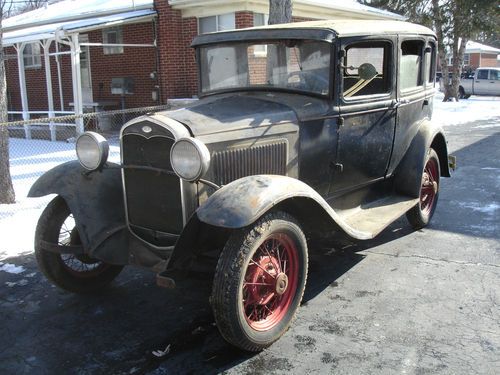 1931 ford model a std fordor 165c barn find..solid car for restoration project.