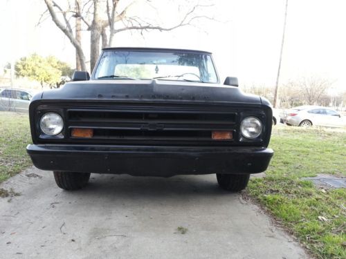 Slammed blacked out 68 chevy with new suspension and interior