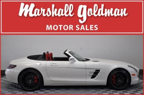 2012 mercedes benz sls roadster designo mystic white with red/black  1500 miles