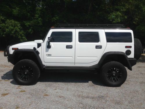 2008 hummer h2, low miles, clean carfax, 4&#034; lift, roof rack, nav, 3rd row seat *