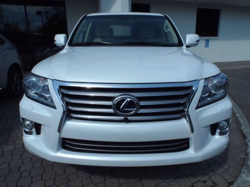 New 2014 lexus lx 570 suv 4x4 in starfire pearl with parchment leather interior