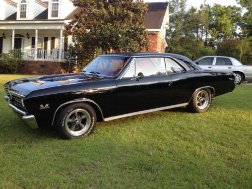 1967 black on red sinister chevelle ss clone real 396/375 motor