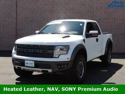 We finance!!! ford certified truck extended cab 6.2l v8 white leather navi