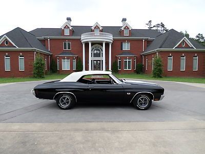 1970 ss 454 chevelle convertible ls-5 454 big block 4-speed rare black on black