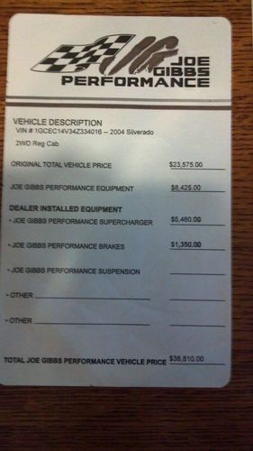 Purchase used 2004 Joe Gibbs Performance Chevrolet ... Purchase used 2004 Joe Gibbs Performance Chevrolet ...