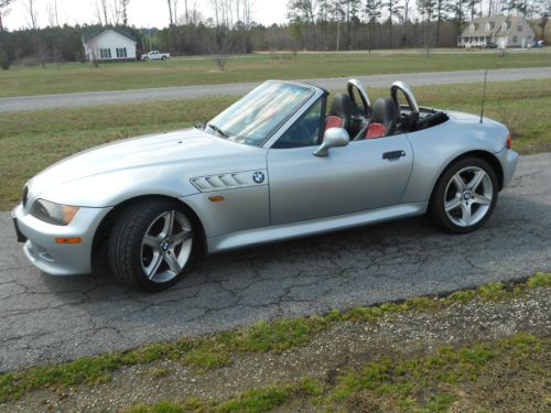 1997 bmw z3 roadster, custom interior (black and red), silver exterior