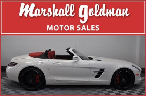 2012 mercedes benz sls roadster designo mystic white/red with 3100 miles