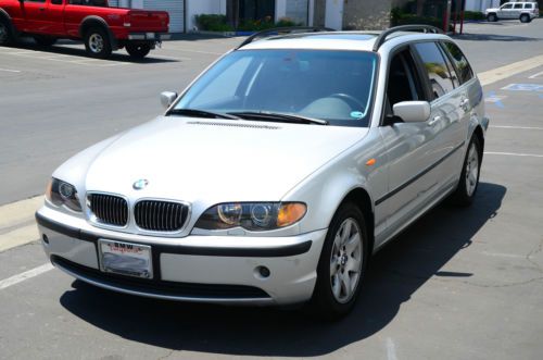 Bmw 2003 325xi touring awd wagon, silver on black leather 325xit clean by owner!