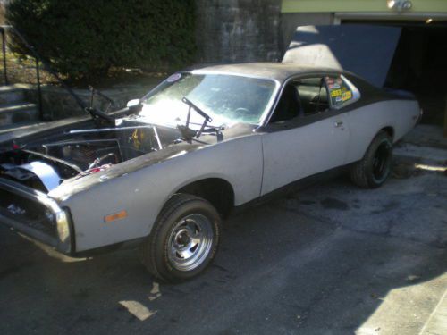 Dodge charger without engine but with many new parts and partially restored