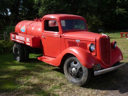 Rare 1935 ford fuel delivery service station truck flathead v8 runs drives nr!!!
