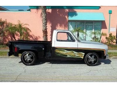 Custom c-10 chevy truck, built 350, a/c, two tone paint, wood floor bed