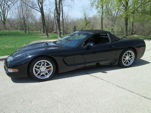 1998 c5 corvette triple black convertible ragtop chrome z06 wheels calipers vent
