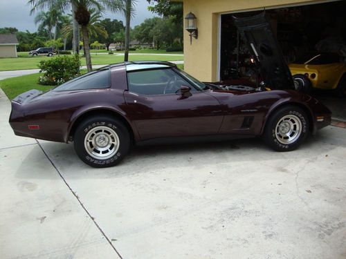 1982 corvette w/ orig glass t tops -dead mint !! -  9800 orig miles !! obo