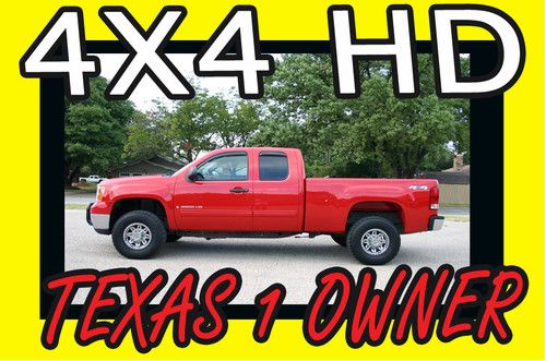 Sle hd v8 6.0l auto trans 4x4 ext cab 4drs short bed texas 1 owner truck sharp