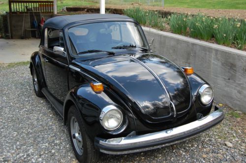 1979 restored vw convertible bug black on black, original paperwork