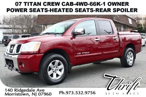 07 titan crew cab se-4wd-66k-1 owner-power seats-heated seats-rear spoiler
