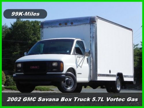 02 gmc savana cutaway van box truck drw 5.7l vortec gas commercial work chevy ac