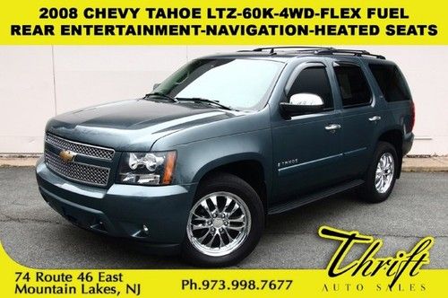 08 chevy tahoe ltz-60k-4wd-flex fuel-rear entertainment-navigation-heated seats