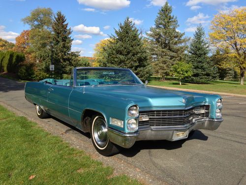 1966 cadillac deville convertible blue on blue!