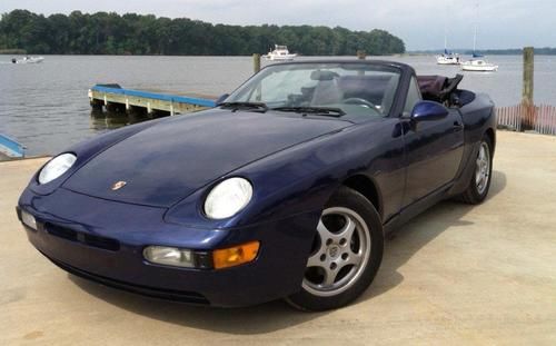1994 porsche 968 6 speed convertible rare find 105k well maintained blue on blue