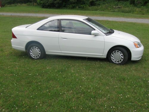 2001 white honda civic lx two-door coupe for sale.