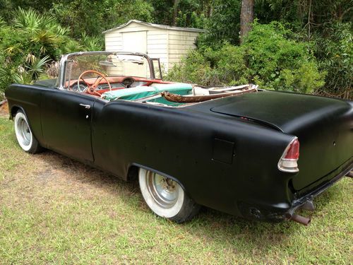 55 black chevy convertable