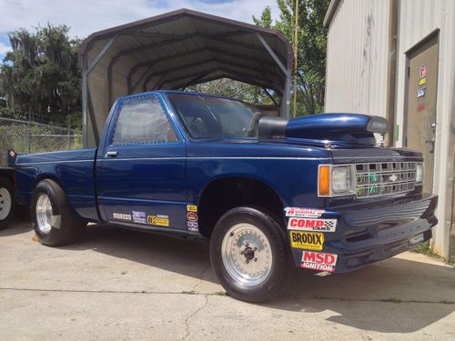 1985 chevy s-10 drag truck clear title, roller, setup for sbc, 9", ladder bars