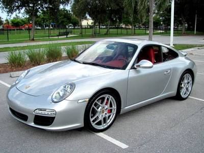 S c2s 997 carrera pdk arctic silver red sport chrono 2008 2010 coupe corvette