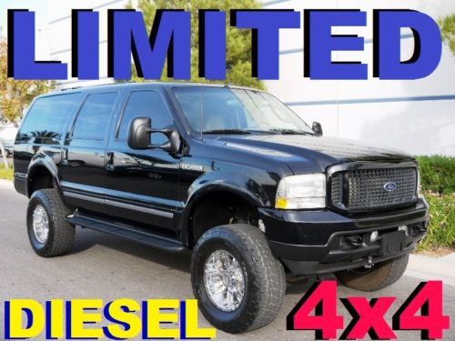 2003 ford excursion limited 4x4 turbo diesel lifted 3rd seat dvd no reserve l@@k