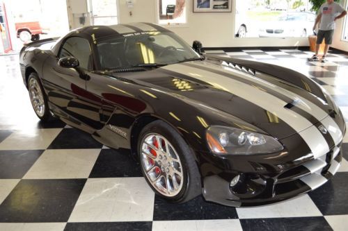 2006 dodge viper srt10 coupe. black with silver stripes and less than 12k miles