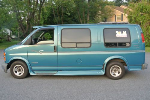 1999 chevrolet express 1500 mark iii conversion van 4.3l v6 ~ * solar powered! *