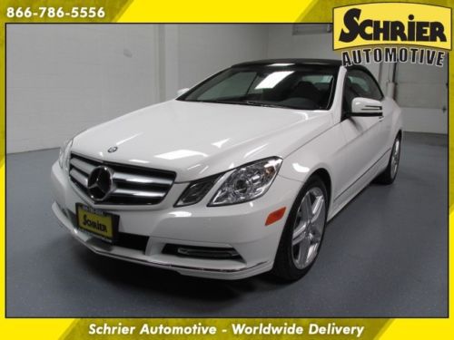 2013 mercedes-benz e class white convertible rwd lane departure  heated leather