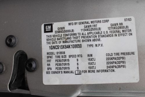2004 Chevrolet Blazer LS, US $7,000.00, image 3