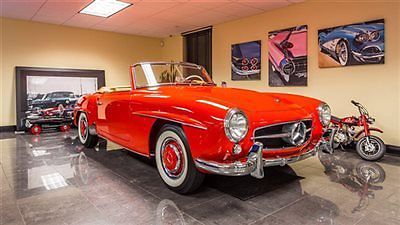 1956 mercedes benz 190sl roadster red over tan leather restored &amp; stunning!!