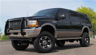 ***no reserve*** 2001 ford excursion 7.3l diesel limited lifted 4x4 black clean!