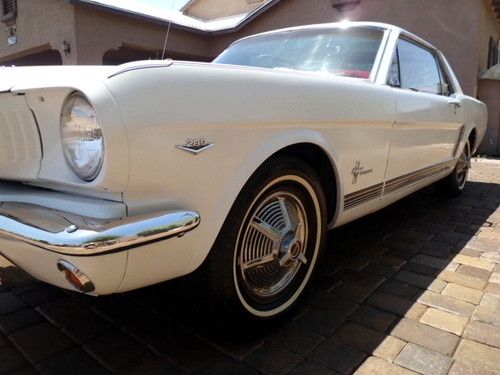 1965 ford mustang 289 v8 california survivor wimbledon white pony coupe!