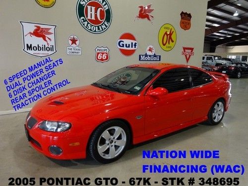 05 gto,6.0l,6 speed trans,c/a intake,leather,6 disk cd,17in whls,67k,we finance!