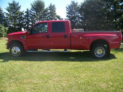 2008 ford f-450 superduty 4x4 crewcab, red, 6 speed manual trans, 103900 miles