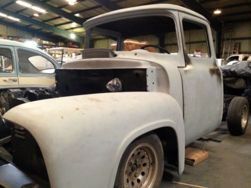 1956 f100 big rear window resto mod pro touring project  air ride, fuel injected
