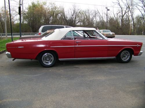 1966 ford galaxie convertible, bucket seats, console no reserve! 81k red &amp; white