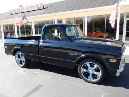 1971 chevrolet c10 tuxedo black 350 disc brakes leather recent restoration